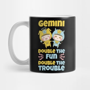 Funny Gemini Zodiac Sign - Gemini, double the fun, double the trouble Mug